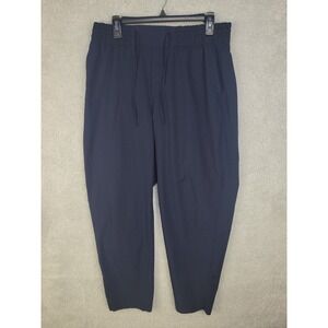 StretchTech Women's Quick Dry Pants L Navy Blue Lightweight Elastic Waist Travel